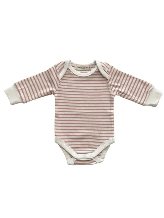 Pink Stripe | Long Sleeve Organic Bodysuit