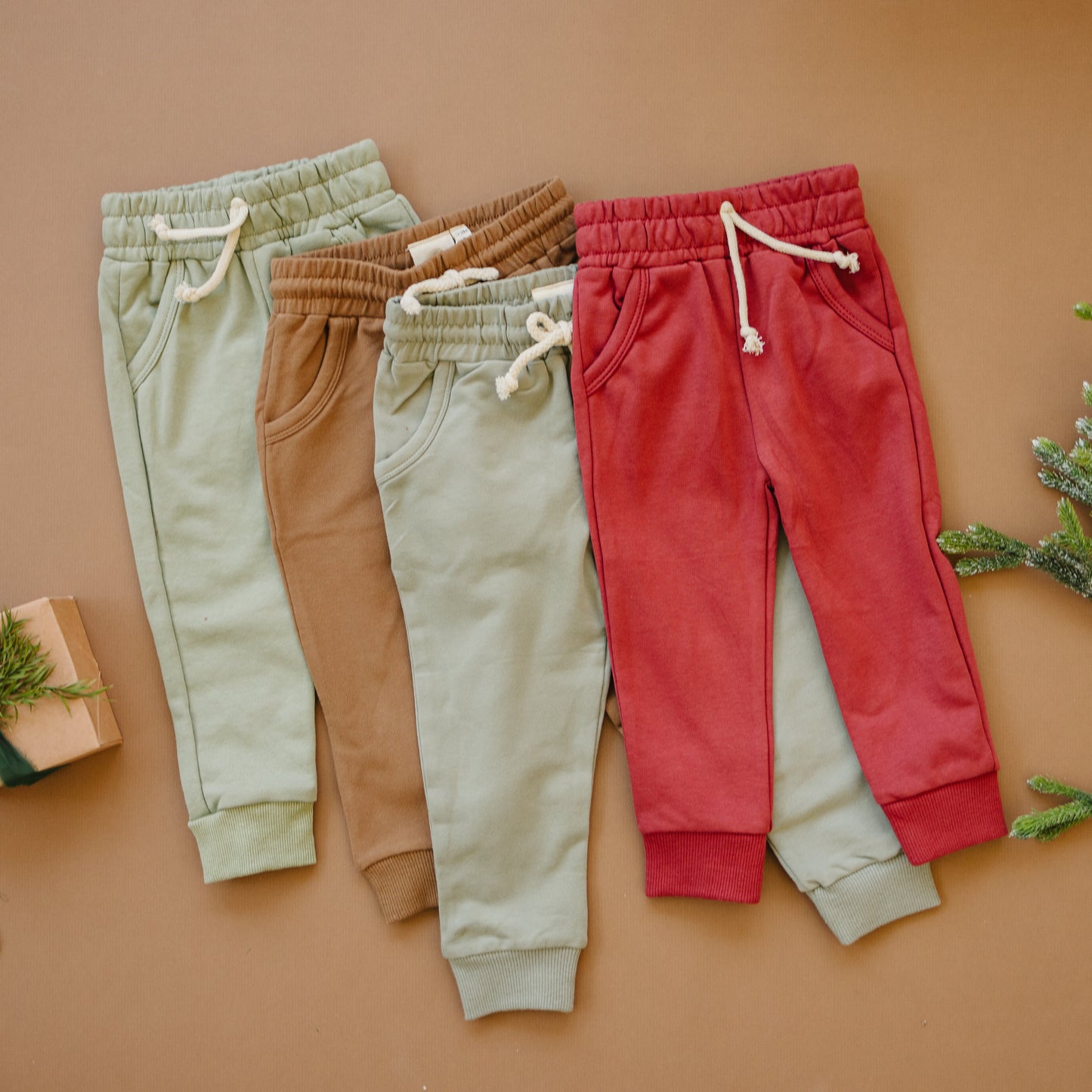 Cotton French Terry Joggers - Christmas