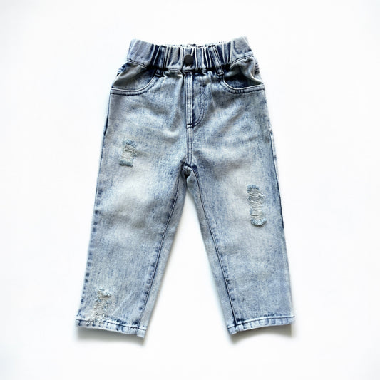 90s Relaxed Straight Denim - Acid Wash Light Blue