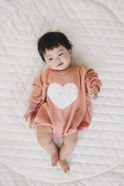 Distressed Heart Sweatshirt Romper - more colors